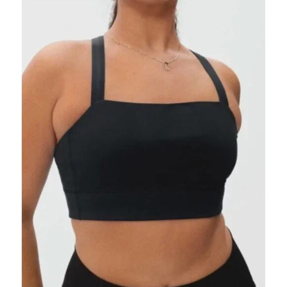 Everlane Black Square Neck Sports Bra